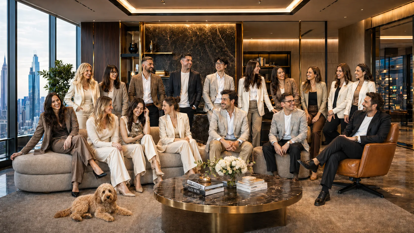 The VITA SHINE team gathered in a sunlit atelier